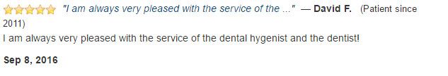 I am always very pleased with the service of the dental hygenist and the dentist!
