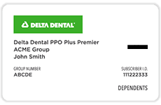 Dental insurance ID card