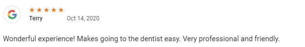 Wonderful experience! Makes going to the dentist easy. Very professional and friendly.